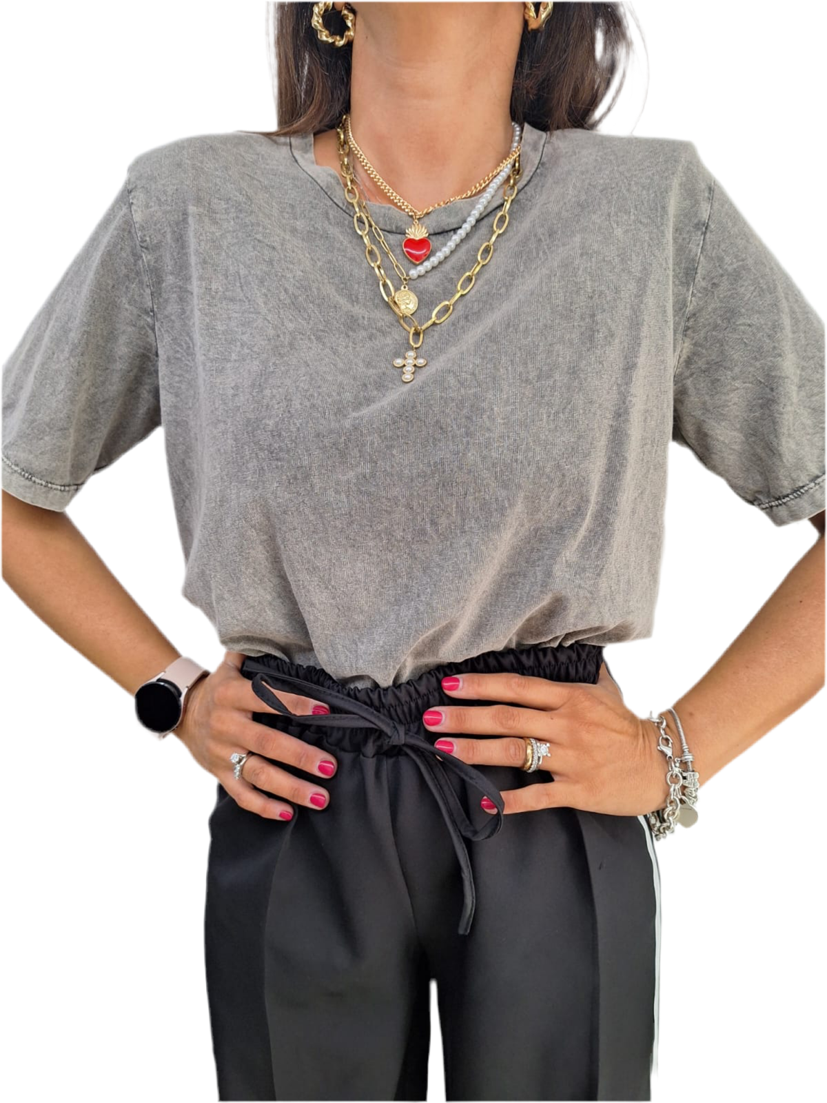 T-shirt Con Spalline